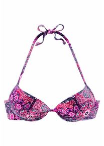 Buffalo, Damen Push Up-Bikinitop 'Happy', Aubergine / Pink