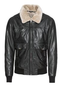Freaky Nation, Herren Lederjacke 'Top Gun', Schwarz