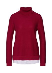 Esprit, Damen Pullover, Kirschrot / Wei&szlig;