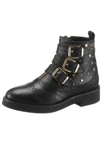 Pepe Jeans, Damen Stiefelette 'Savile Venue', Gold / Schwarz