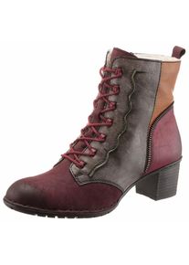 Rieker, Damen Winterstiefelette, Cognac / Dunkelbraun / Taupe / Weinrot