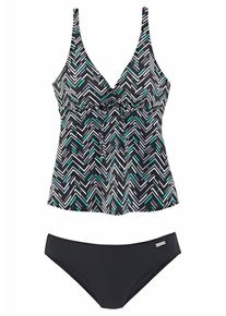 Lascana, Damen Bügel-Tankini, Grün / Schwarz
