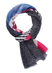 Taifun, Damen Schal, Blau / Rot / Schwarz / Wei&szlig;