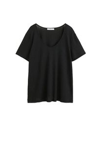 Violeta by Mango, Damen T-shirt 'Cala', Schwarz