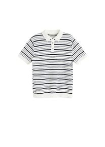 Mango Man, Herren Poloshirt 'Ronda', Schwarz / Weiß