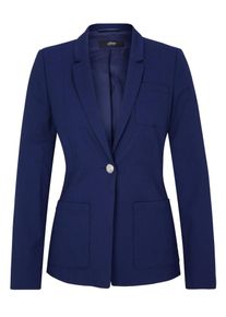s.Oliver BLACK LABEL, Damen Taillierter Blazer mit Emblem-Knopf, Blau