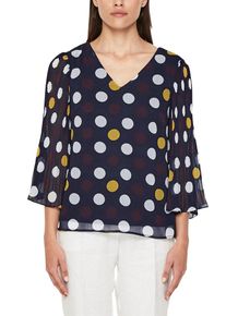 s.Oliver BLACK LABEL, Damen Bluse, Navy / Mischfarben