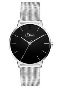 s.Oliver RED LABEL, Damen uhr 'SO-3529-MQ', Schwarz / Silber