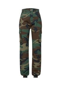 Missguided, Damen Cargohose 'CAMO CARGO TROUSER', Braun / Grün / Khaki