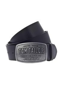 Tom Tailor, Herren Gürtel 'Cow leather belt in used look' 4.0cm, Nachtblau