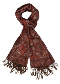 Silvio Tossi, Damen Schal, Rostbraun / Pastellrot / Schwarz