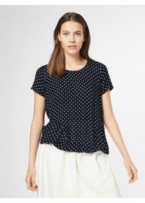 Kaffe, Damen Bluse 'Donna', Nachtblau / Weiß