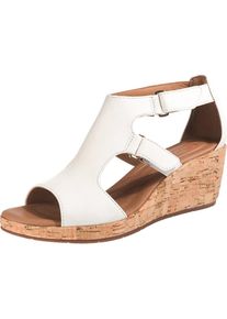 Clarks, Damen Keilsandaletten 'UnPlaza', Braun / Wei&szlig;