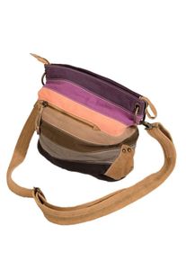 Maze, Damen Umhängetasche 'Augusta', Hellbeige / Braun / Lila / Orange