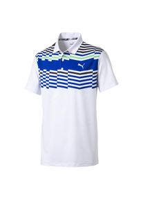 Puma, Herren Polo 'Road Map', Blau / Weiß