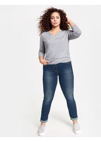 SAMOON, Damen Verkürzt Jeans Betty, Violettblau