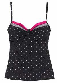 Lascana, Damen Top, Neonpink / Schwarz / Weiß