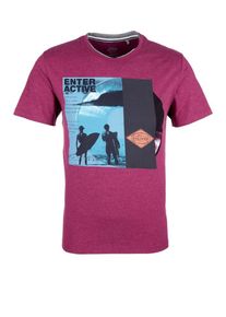 s.Oliver RED LABEL, Herren Jerseyshirt, Hellblau / Dunkelpink