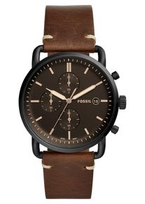 Fossil, Herren Armbanduhr mit Chronograph 'THE COMMUTER', Creme / Braun / Dunkelbraun / Schwarz