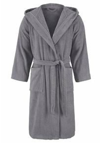Bruno Banani, Herren Unisex-Bademantel 'Robby', mit 'bb' Logostickerei, Grau