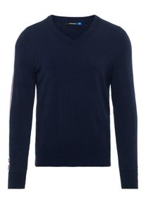 J. Lindeberg J.Lindeberg, Herren Sweatshirt 'Nolans Pima', Navy / Feuerrot / Weiß