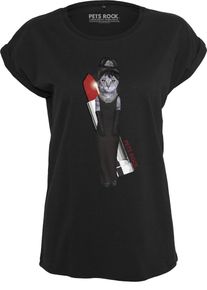 Merchcode, Damen T-Shirt 'Petsrock Lady', Schwarz
