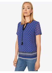 Tom Tailor, Damen Tunika 'bohemian', Royalblau / Dunkelblau / Naturwei&szlig;