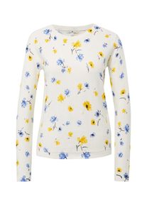 Tom Tailor, Damen Pullover, Royalblau / Limone / Offwhite