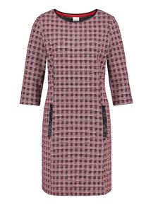 Taifun, Damen Kleid, Rot / Schwarz