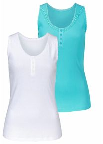 Cheer, Damen Spitzentop, Türkis / Weiß