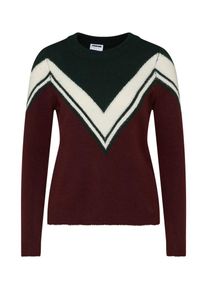 Noisy may, Damen Pullover, Tanne / Burgunder / Weiß