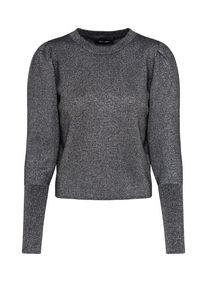 New Look, Damen Pullover mit Mutton-Ärmeln, Silbergrau