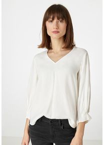 Hallhuber, Damen Satinbluse, Weiß