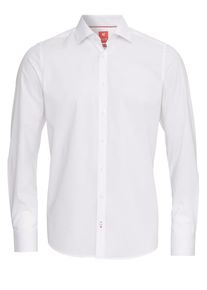 pure, Herren Langarm-Hemd City Red Slim Fit, Weiß