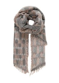 Anna Field, Damen Schal 'gobby-jy', Ecru / Silbergrau / Pink