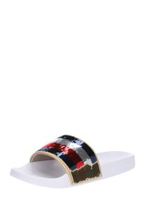 Tommy Hilfiger, Damen Slipper 'TOMMY SEQUINS POOL SLIDE', Wei&szlig;