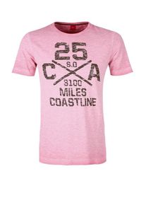 s.Oliver RED LABEL, Herren Slim: Slub Yarn-Shirt mit Print, Pink