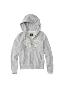 Abercrombie & Fitch Abercrombie & Fitch, Damen Jacke 'LONG LIFE LOGO F/Z', Grau