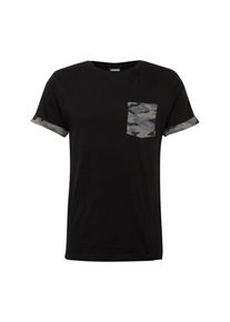 Urban Classics, Herren T-Shirt 'Camo Contrast Pocket Tee', Grau / Schwarz
