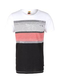 Q/S Designed By, Herren Shirt, Feuerrot / Schwarz / Weiß