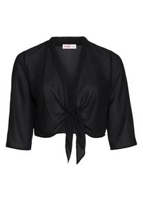 sheego Style, Damen Bolero aus Chiffon, Schwarz