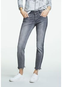 Oui, Damen Jeans Hose Newport mit Glitzer, Grau
