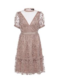 French Connection, Damen Kleid mit Spitzenbesatz, Altrosa