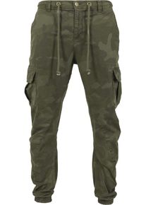 Urban Classics, Herren Camo Cargo Jogging Pants, Grün / Oliv / Dunkelgrün