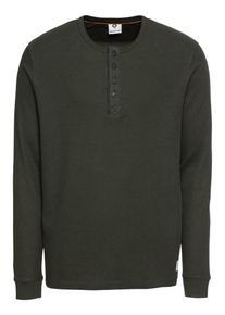 Jack & Jones JACK & JONES, Herren Langarmshirt 'JCOWAF TEE LS GRANDAD', Dunkelgrün