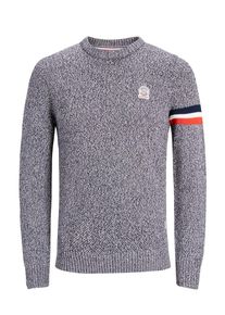 Jack & Jones JACK & JONES, Herren Strickpullover, Navy / Graumeliert / Rot / Weiß