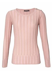 Heine, Damen Rippenpullover Effektgarn, Rosé