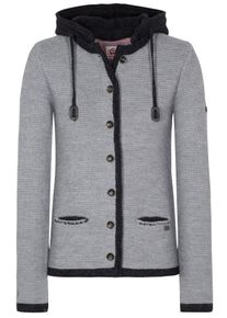 Spieth & Wensky SPIETH & WENSKY, Damen Strickjacke 'Hallstatt', Hellgrau / Schwarz