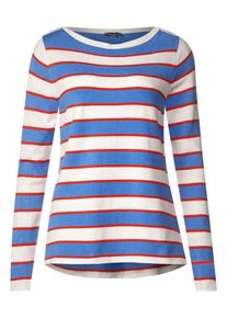 Street One, Damen Pullover, Blau / Rot / Wei&szlig;