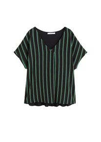 Violeta by Mango, Damen T-shirt 'Rodio', Apfel / Dunkelorange / Schwarz / Weiß